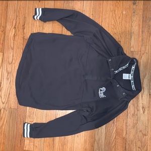 Pink varsity sweater 1/4 button down